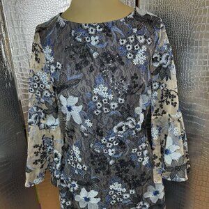 BELLE BADGLEY MISCHKA SIZE 2 Floral Lace Shift Party Dress